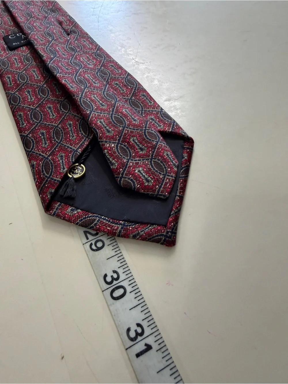 Classic Red Geometric Men's Tie